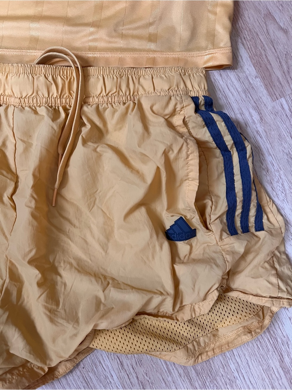 adidas Yellow and grey Cropped Sports Tee & Shorts Set - Picture 2 of 4